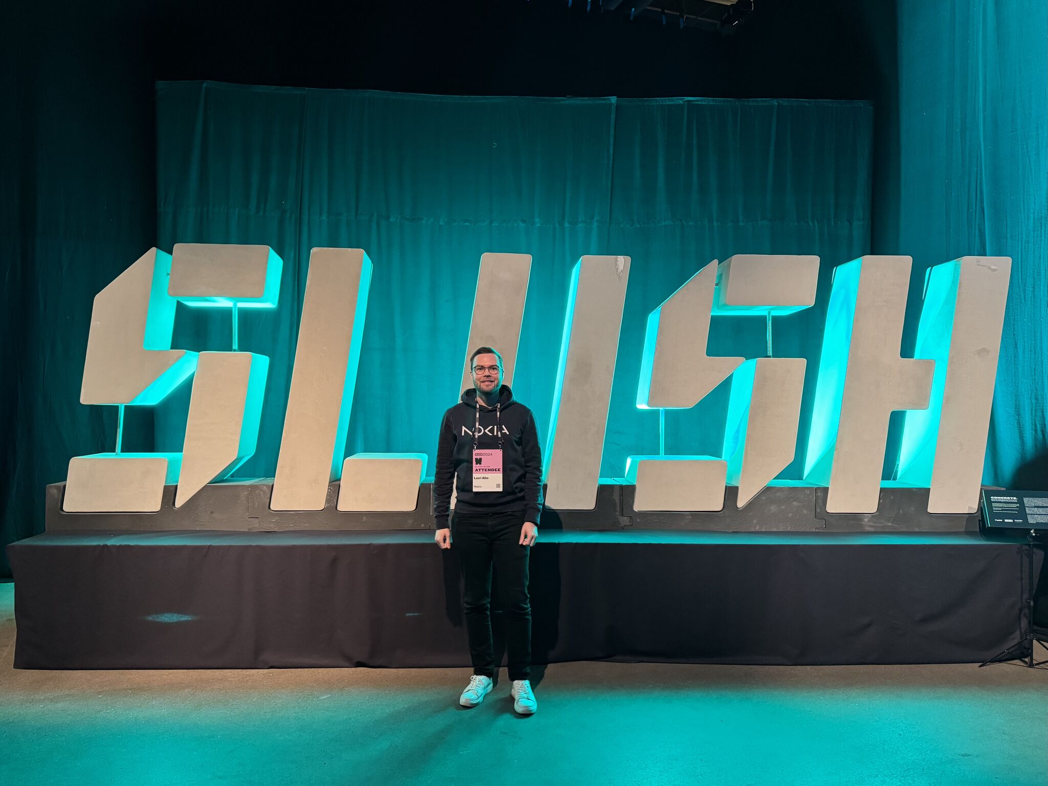 Lauri Alho, representing Nokia, at the Slush event, where he participated in discussions on AI and its use cases in the telco domain.