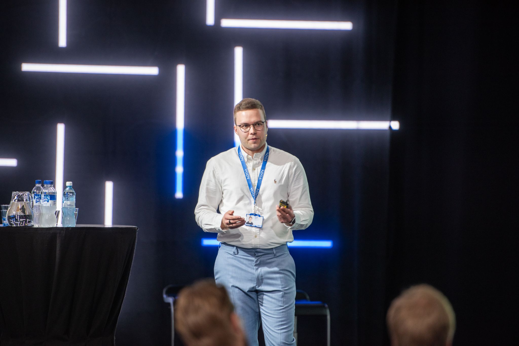Lauri Alho delivers a keynote on monetizing programmable networks with Nokia Network as Code at the Telia MWC24 Revisited event held at Nokia HQs.